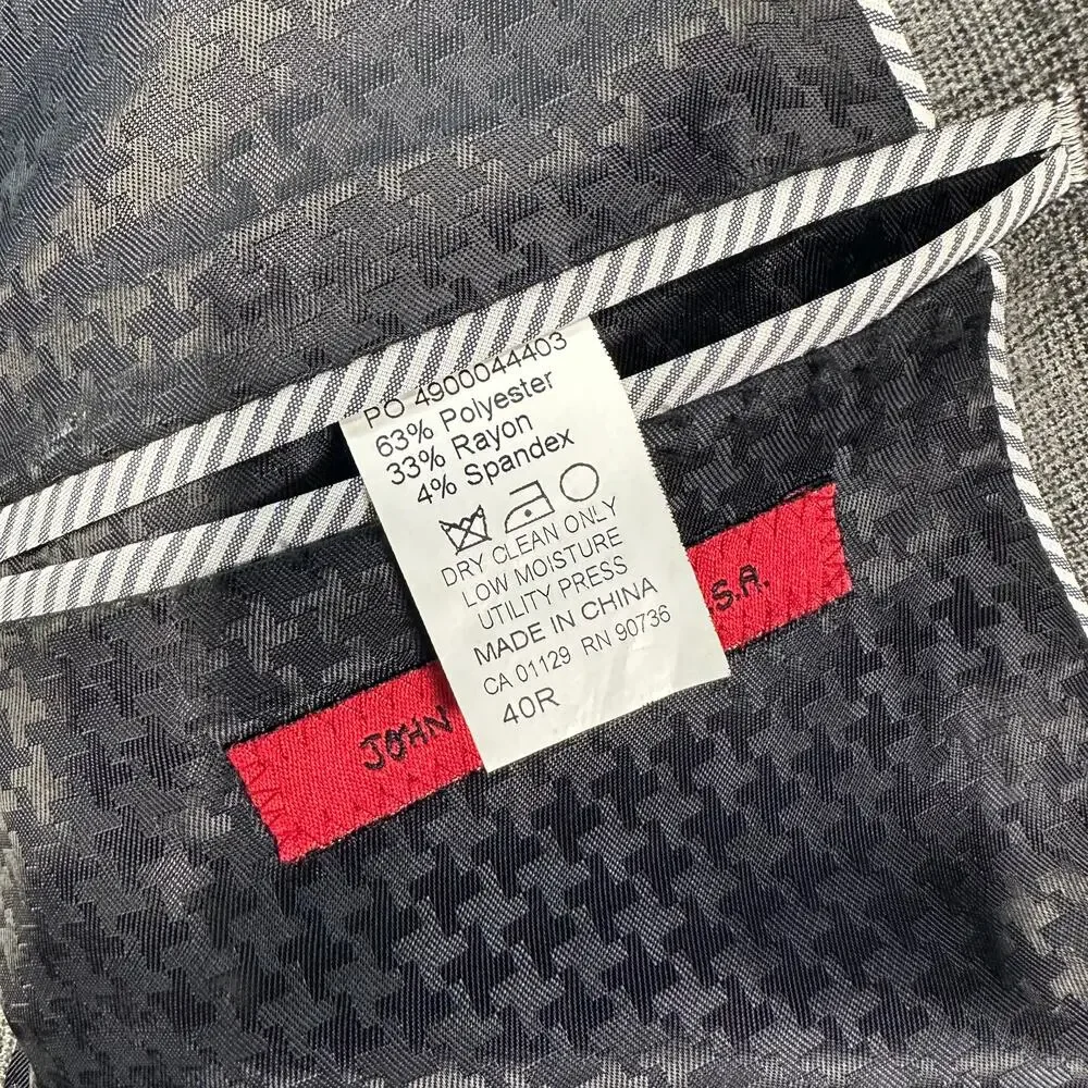 John Varvatos Men’s Deconstructed Soft Blazer Peak Label Plaid Sport Coat 40R